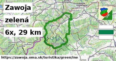 Zawoja Turistické trasy zelená iná