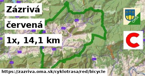 Zázrivá Cyklotrasy červená bicycle