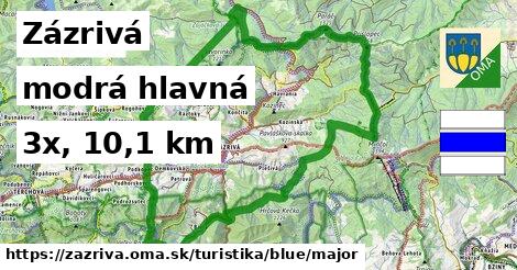 Zázrivá Turistické trasy modrá hlavná