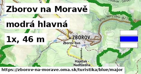 Zborov na Moravě Turistické trasy modrá hlavná