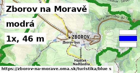 Zborov na Moravě Turistické trasy modrá 