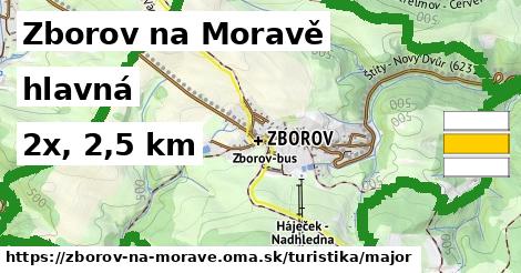Zborov na Moravě Turistické trasy hlavná 