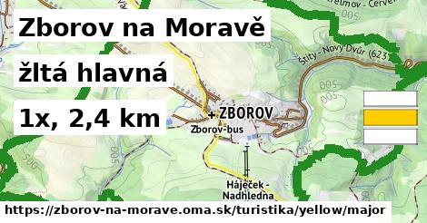 Zborov na Moravě Turistické trasy žltá hlavná