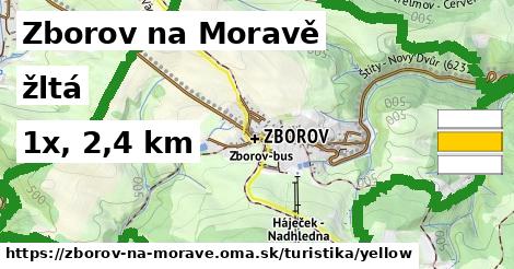 Zborov na Moravě Turistické trasy žltá 