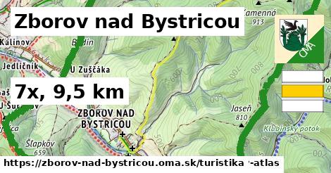 Zborov nad Bystricou Turistické trasy  