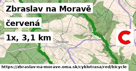 Zbraslav na Moravě Cyklotrasy červená bicycle