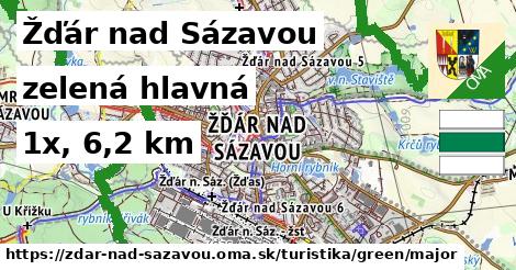 Žďár nad Sázavou Turistické trasy zelená hlavná