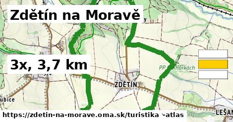Zdětín na Moravě Turistické trasy  