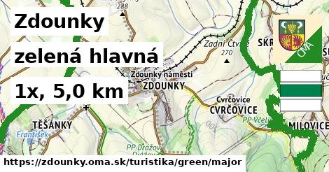 Zdounky Turistické trasy zelená hlavná