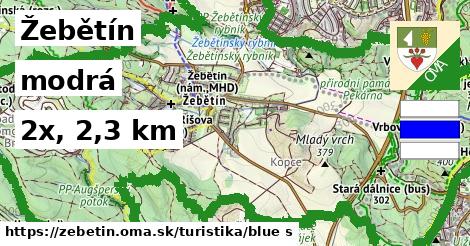 Žebětín Turistické trasy modrá 