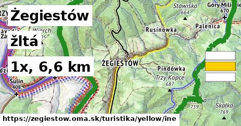 Żegiestów Turistické trasy žltá iná