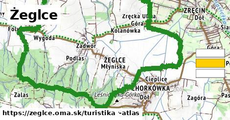 Żeglce Turistické trasy  