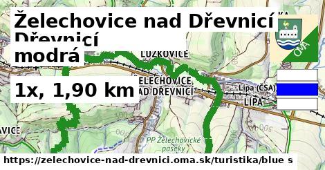 Želechovice nad Dřevnicí Turistické trasy modrá 