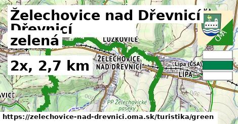 Želechovice nad Dřevnicí Turistické trasy zelená 