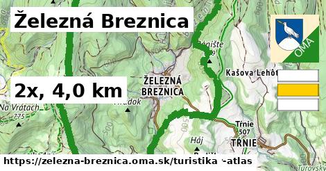 Železná Breznica Turistické trasy  
