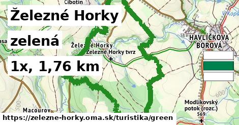 Železné Horky Turistické trasy zelená 