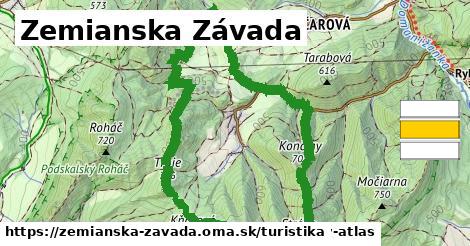 Zemianska Závada Turistické trasy  