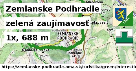 Zemianske Podhradie Turistické trasy zelená zaujímavosť