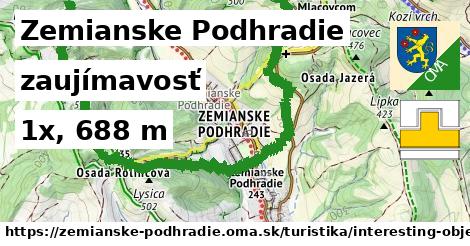 Zemianske Podhradie Turistické trasy zaujímavosť 