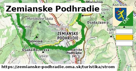 Zemianske Podhradie Turistické trasy strom 