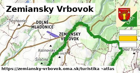 Zemiansky Vrbovok Turistické trasy  