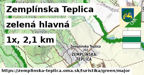 Zemplínska Teplica Turistické trasy zelená hlavná