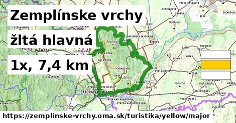 Zemplínske vrchy Turistické trasy žltá hlavná