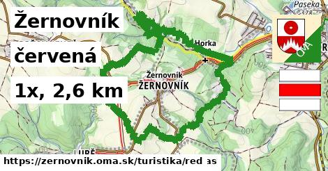 Žernovník Turistické trasy červená 