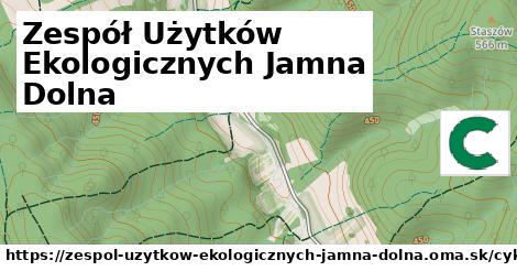 Zespół Użytków Ekologicznych Jamna Dolna Cyklotrasy  