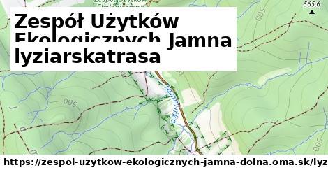 Zespół Użytków Ekologicznych Jamna Dolna Lyžiarske trasy  