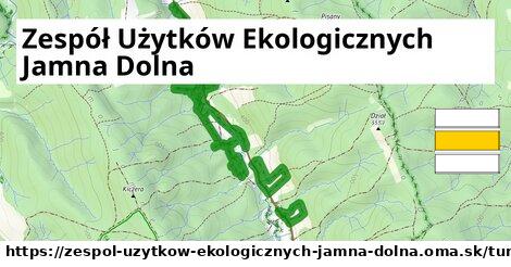 Zespół Użytków Ekologicznych Jamna Dolna Turistické trasy  