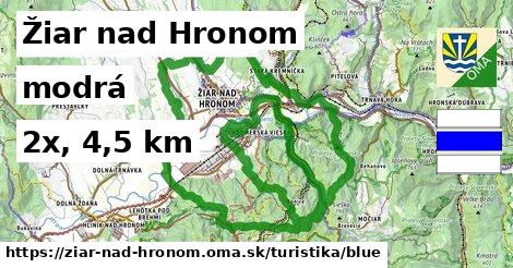 Žiar nad Hronom Turistické trasy modrá 