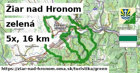 Žiar nad Hronom Turistické trasy zelená 