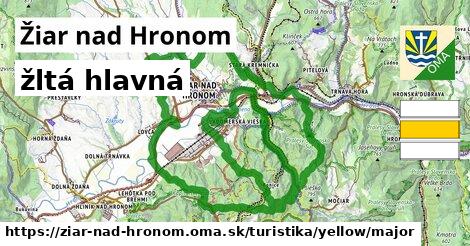 Žiar nad Hronom Turistické trasy žltá hlavná