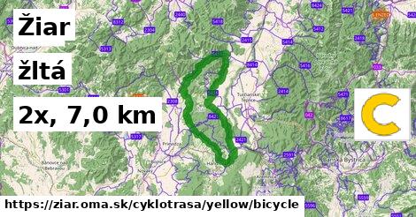 Žiar Cyklotrasy žltá bicycle