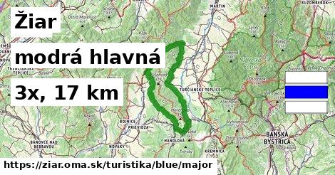 Žiar Turistické trasy modrá hlavná