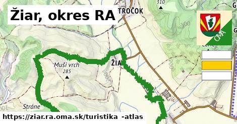 Žiar, okres RA Turistické trasy  