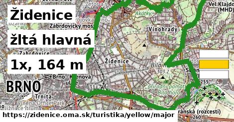 Židenice Turistické trasy žltá hlavná