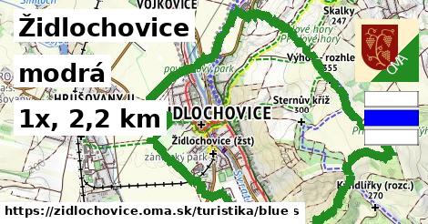 Židlochovice Turistické trasy modrá 