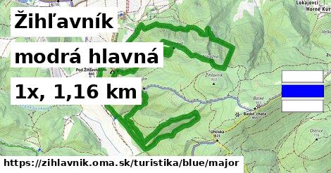 Žihľavník Turistické trasy modrá hlavná