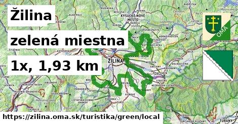 Žilina Turistické trasy zelená miestna