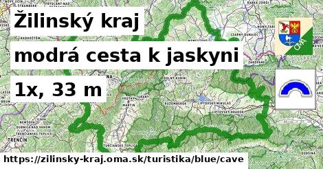 Žilinský kraj Turistické trasy modrá cesta k jaskyni