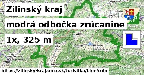 Žilinský kraj Turistické trasy modrá odbočka zrúcanine