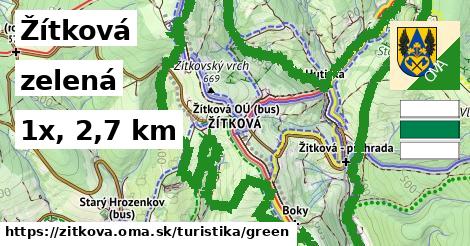 Žítková Turistické trasy zelená 