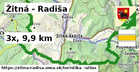 Žitná - Radiša Turistické trasy  