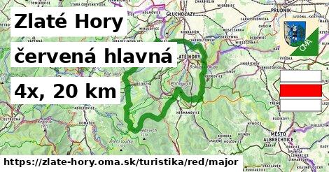 Zlaté Hory Turistické trasy červená hlavná