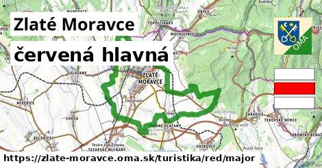 Zlaté Moravce Turistické trasy červená hlavná