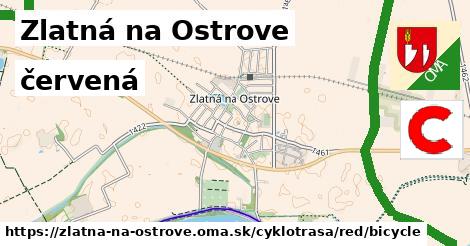 Zlatná na Ostrove Cyklotrasy červená bicycle