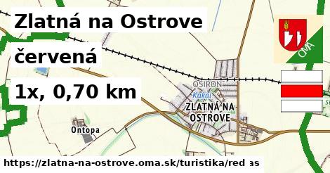 Zlatná na Ostrove Turistické trasy červená 