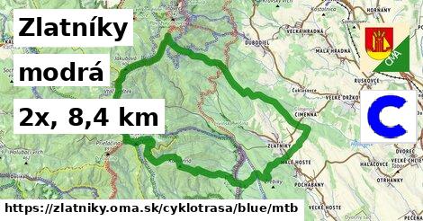 Zlatníky Cyklotrasy modrá mtb